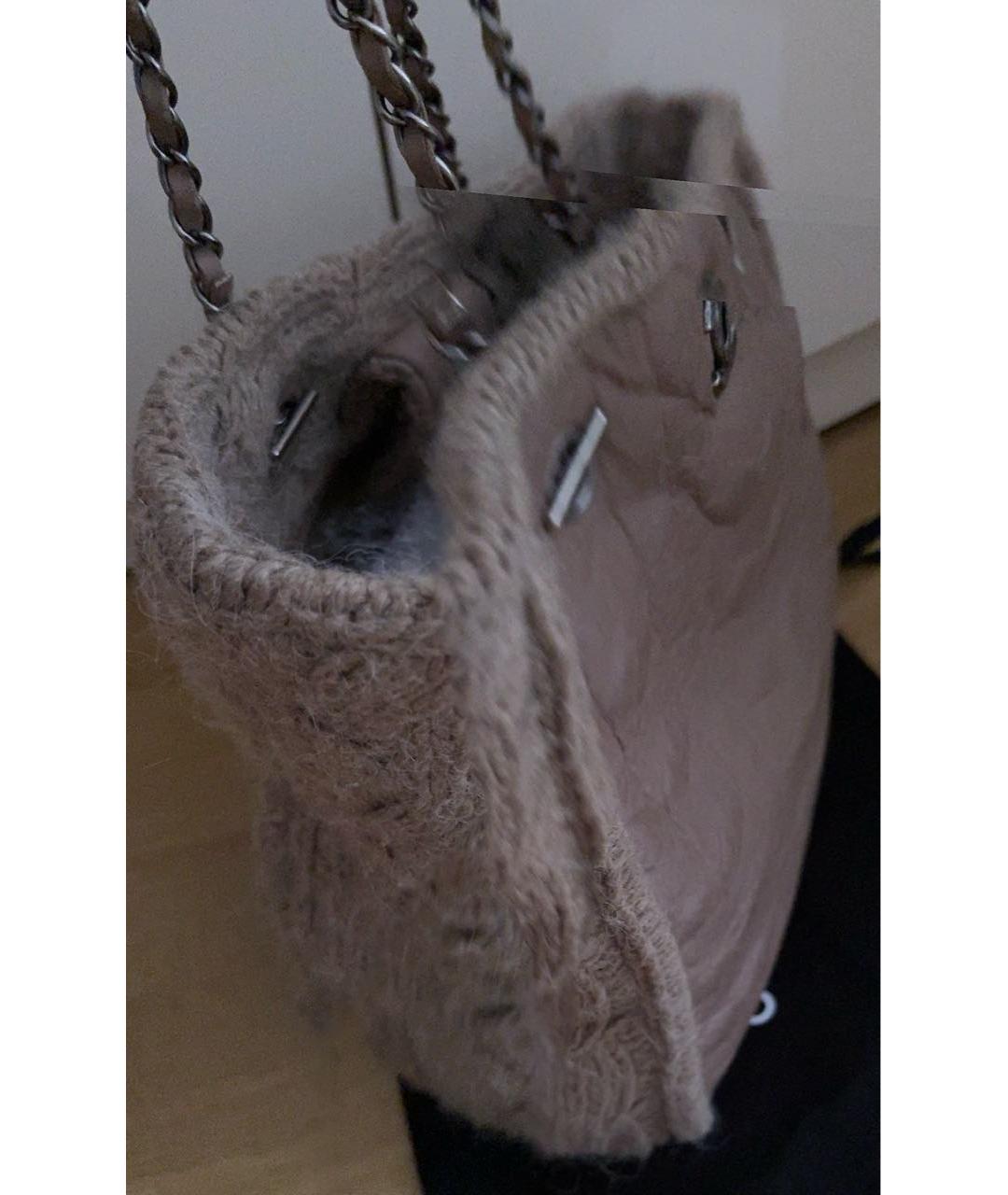 CHANEL PRE-OWNED Бежевая кожаная сумка тоут, фото 4