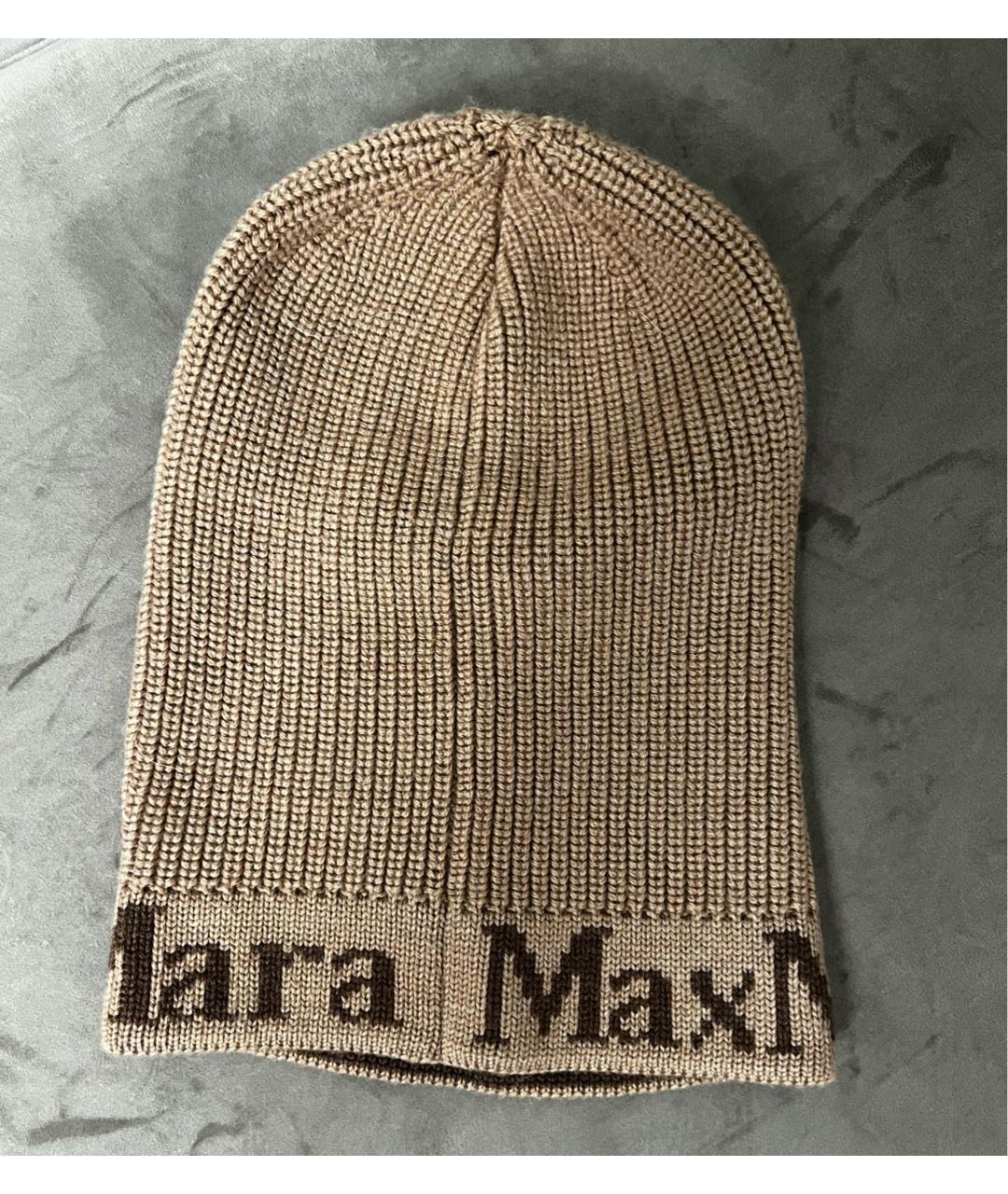 MAX MARA Бежевая шерстяная шапка, фото 4