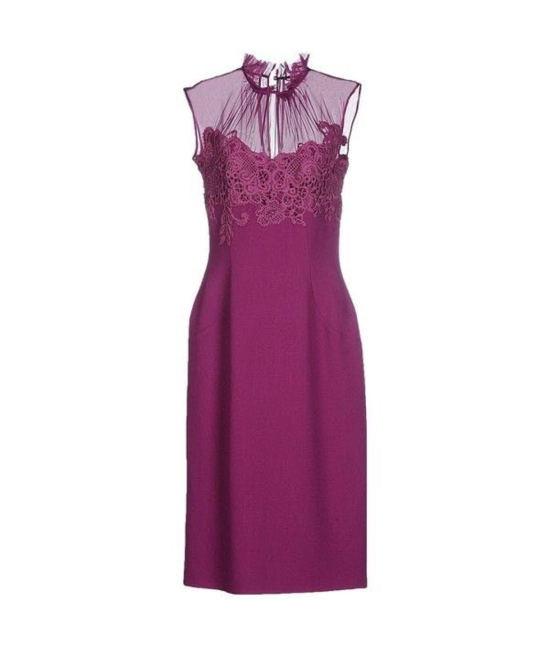 ERMANNO SCERVINO Фиолетовое шерстяное вечернее платье, фото 6
