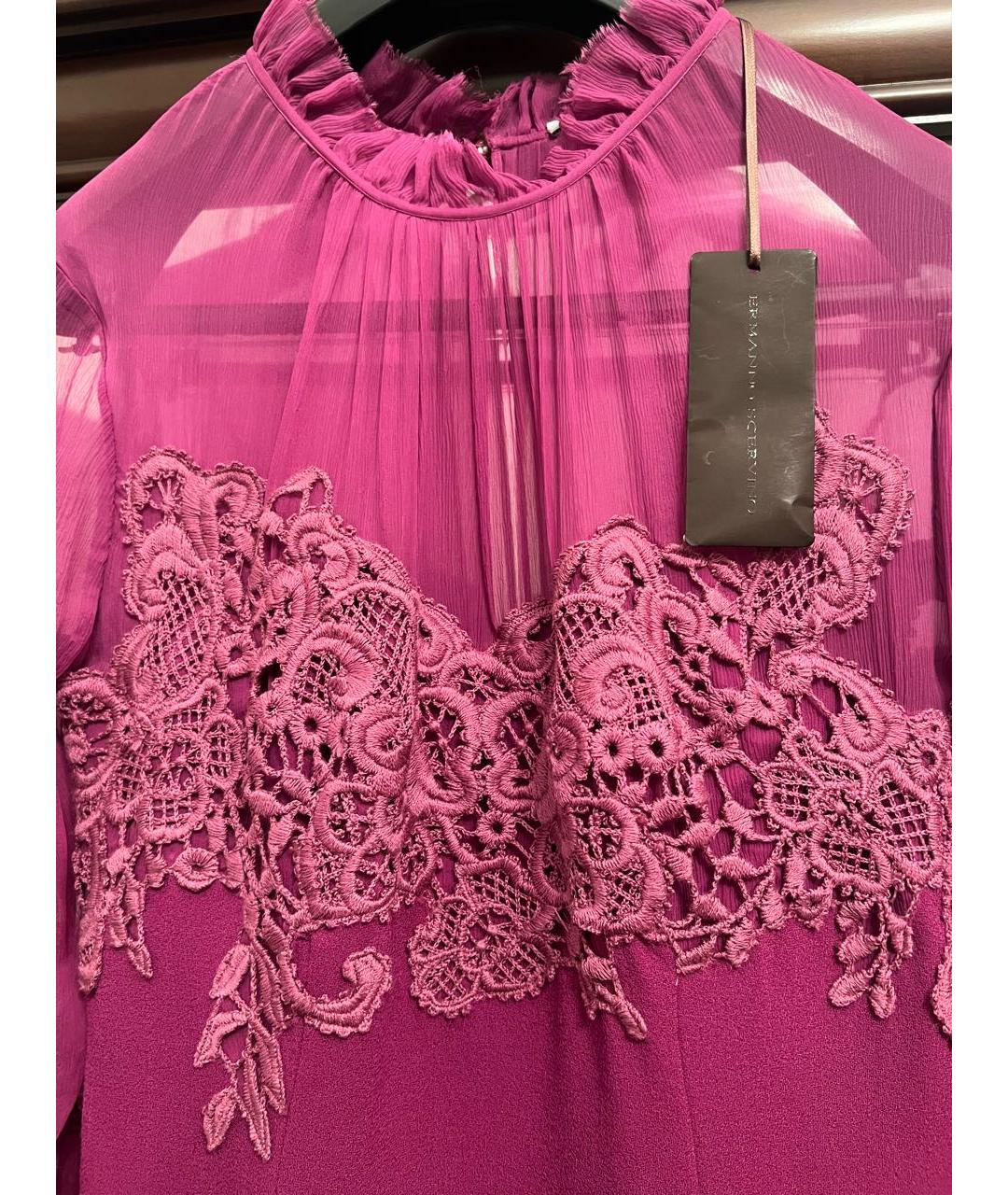ERMANNO SCERVINO Фиолетовое шерстяное вечернее платье, фото 4