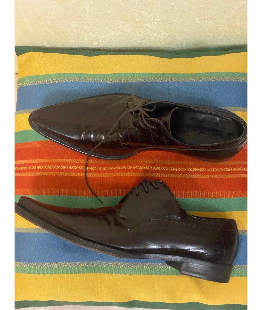 DOLCE&GABBANA Бордовые туфли из экзотической кожи, фото 7