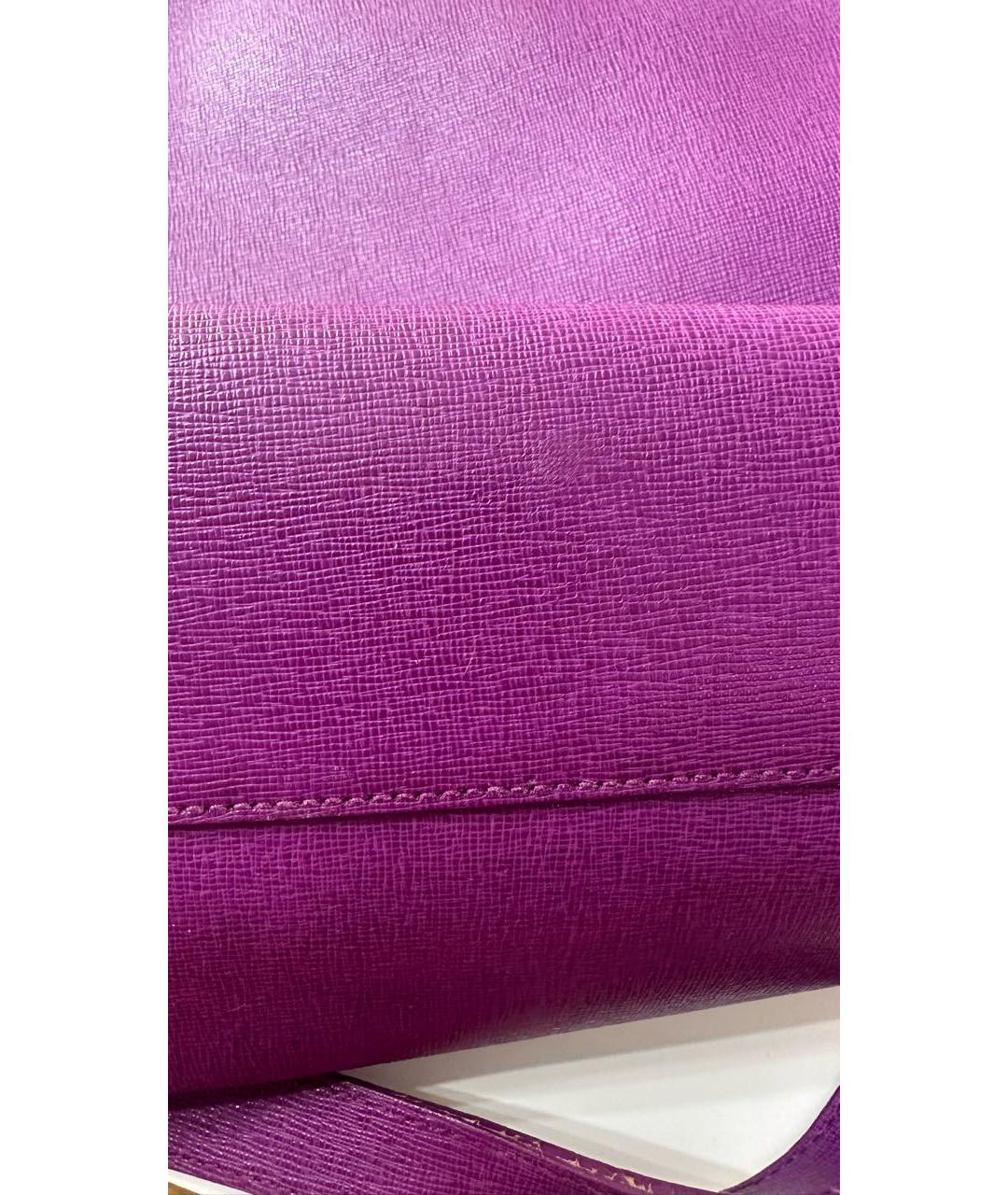 FURLA Фиолетовая кожаная сумка тоут, фото 7