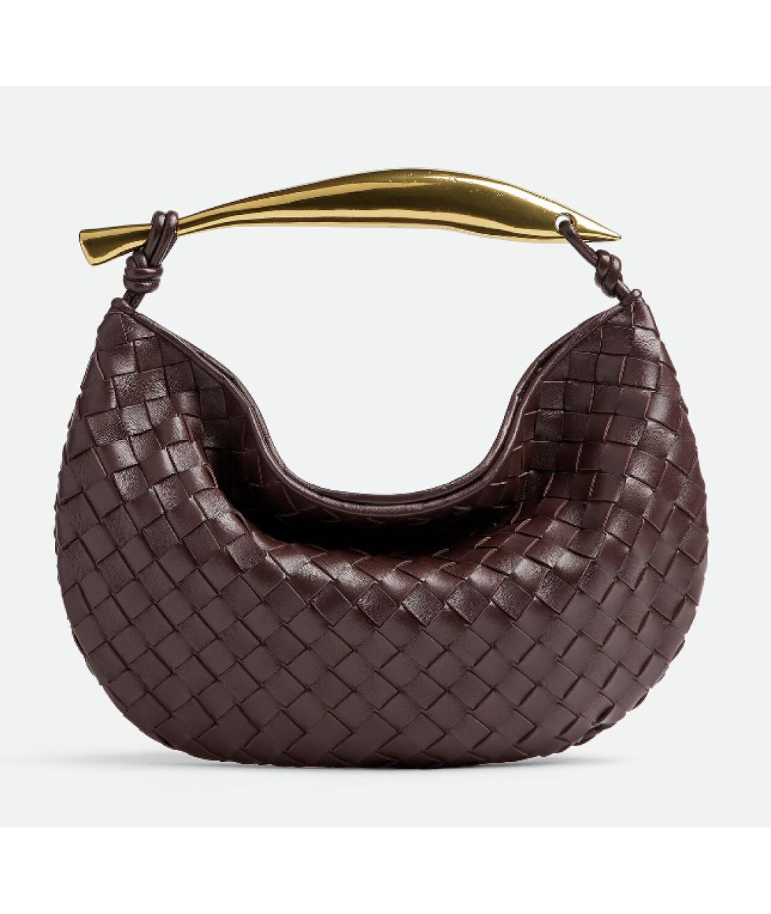 BOTTEGA VENETA Коричневая кожаная сумка с короткими ручками, фото 6