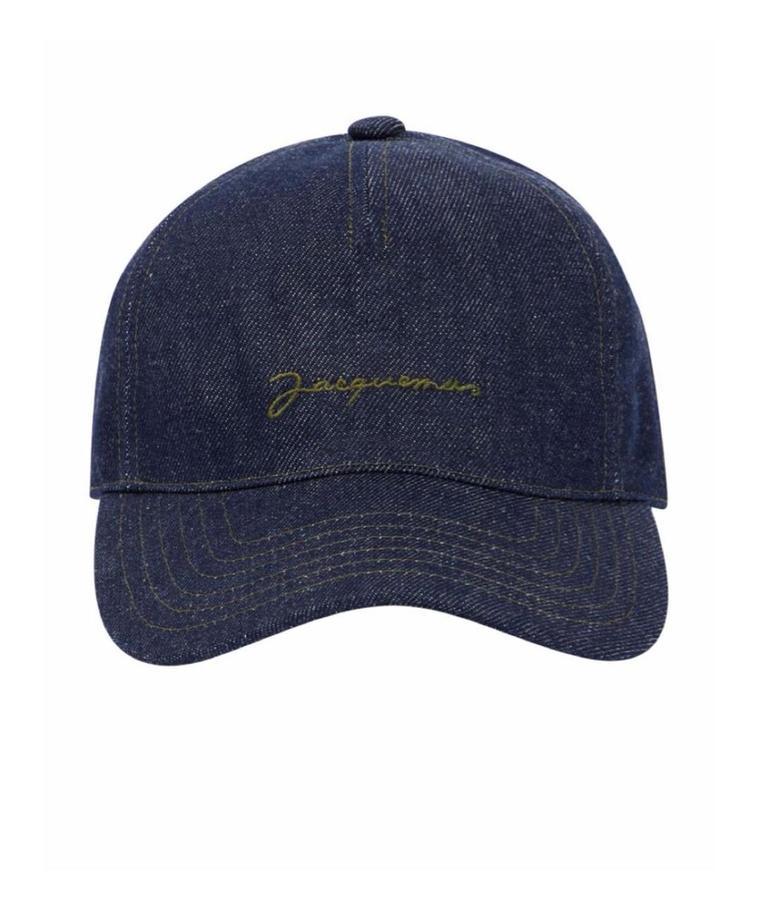 JACQUEMUS Темно-синяя хлопковая кепка, фото 1