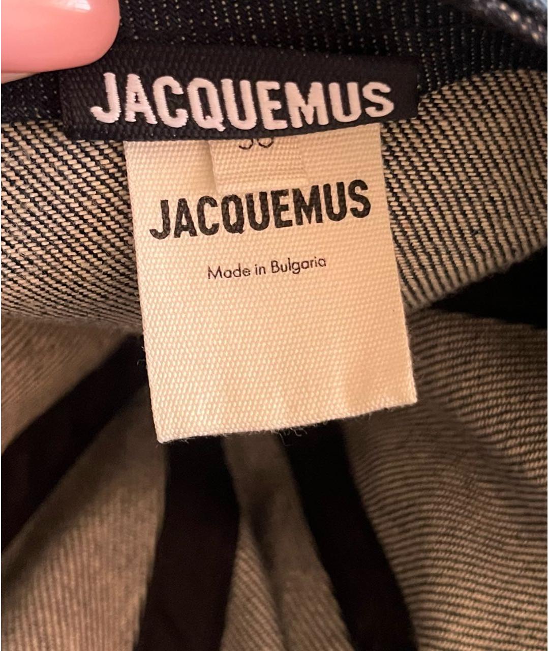 JACQUEMUS Темно-синяя хлопковая кепка, фото 5