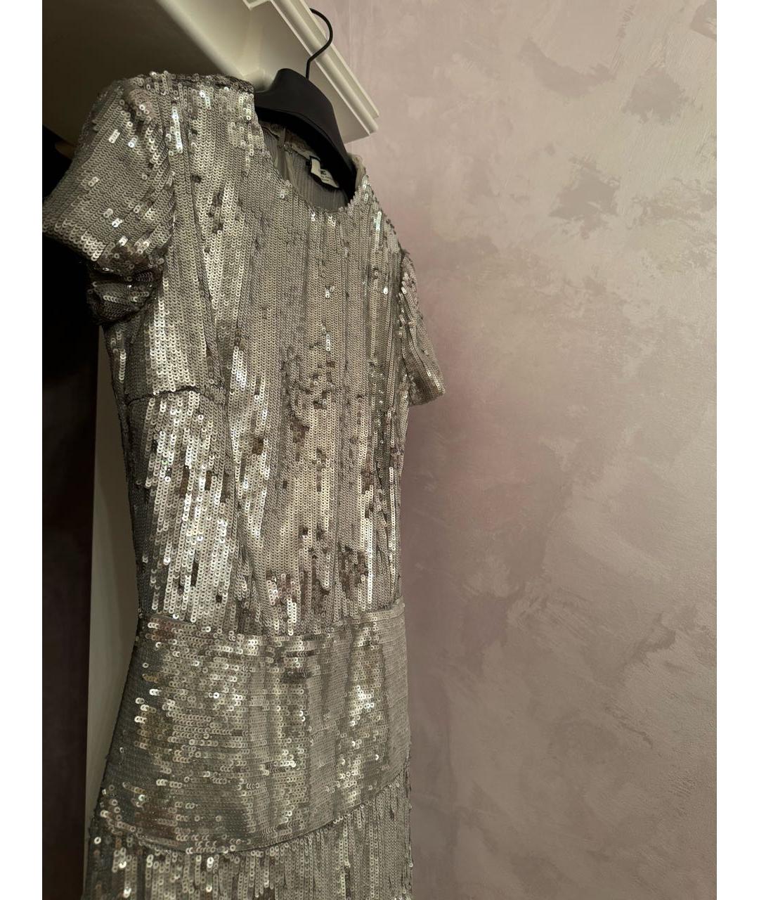ELISABETTA FRANCHI Серебряное вечернее платье, фото 2