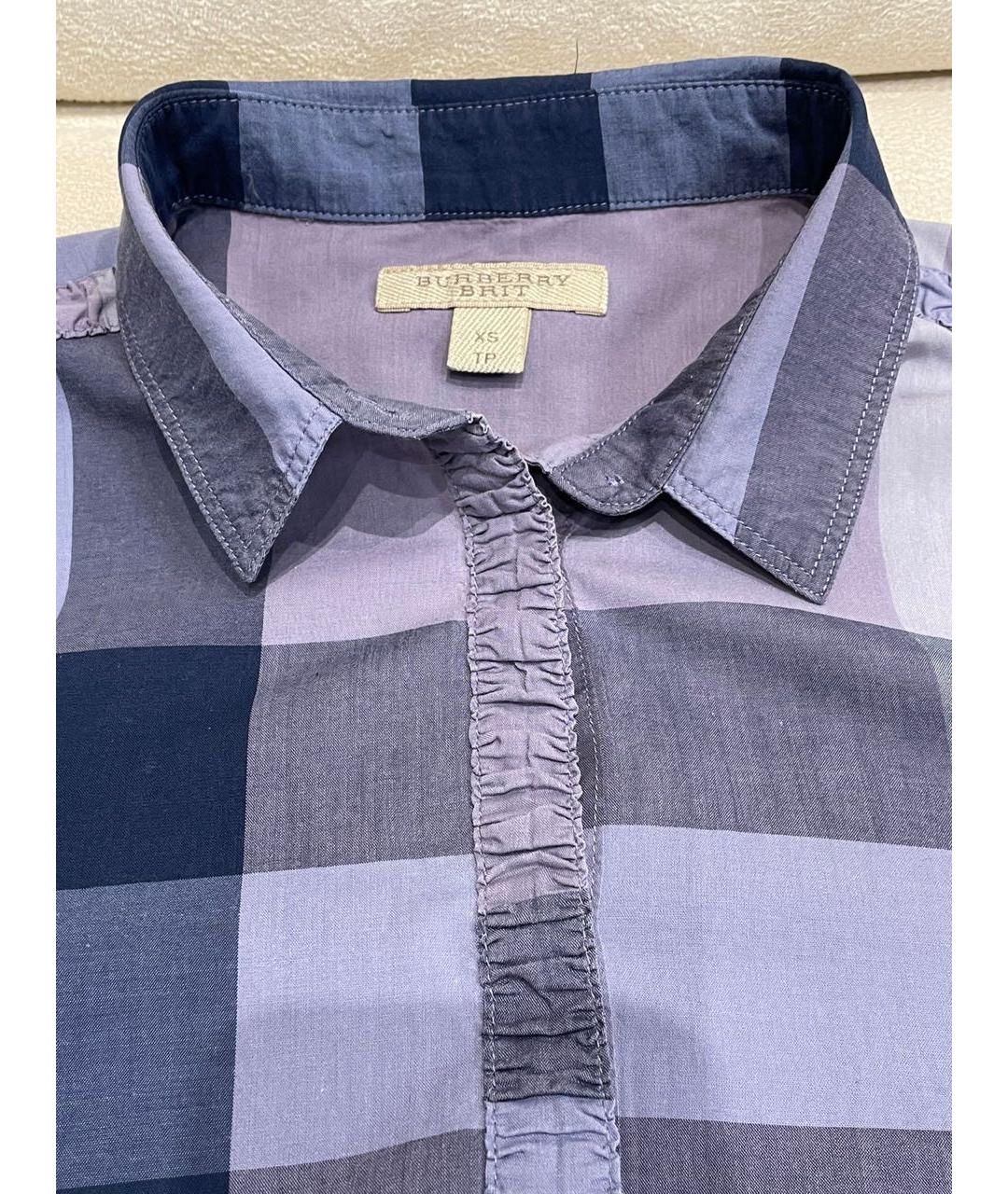 BURBERRY Темно-синяя хлопковая классическая рубашка, фото 3