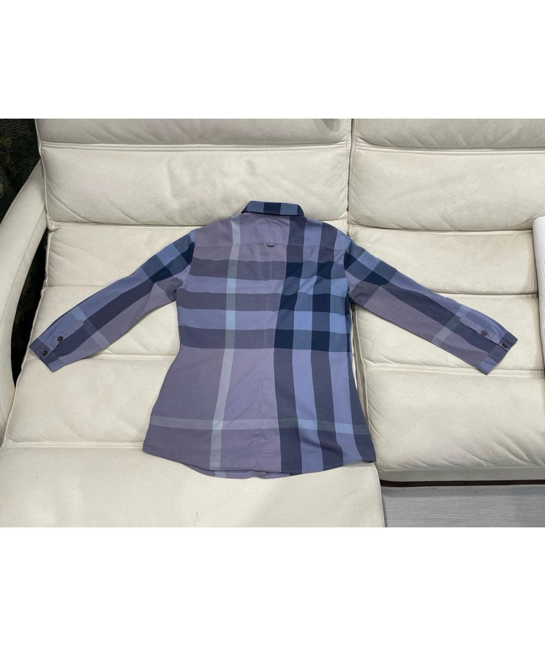 BURBERRY Темно-синяя хлопковая классическая рубашка, фото 2