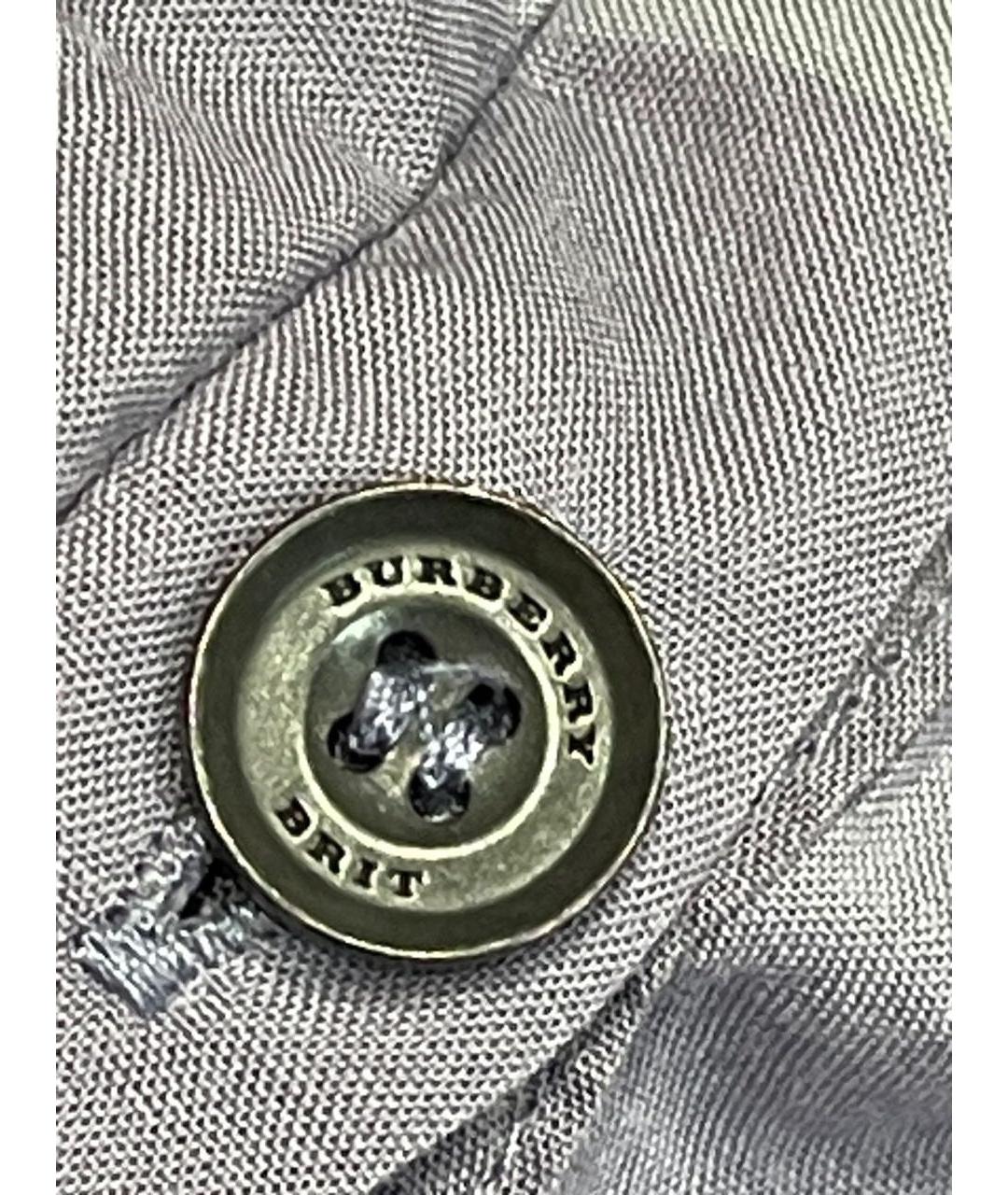 BURBERRY Темно-синяя хлопковая классическая рубашка, фото 4