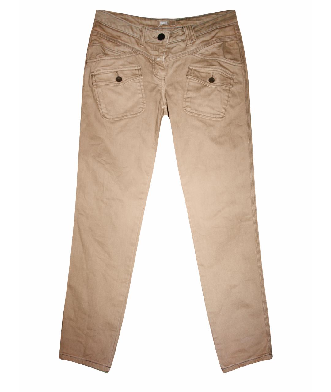 CLOSED Бежевые хлопковые прямые брюки, фото 1