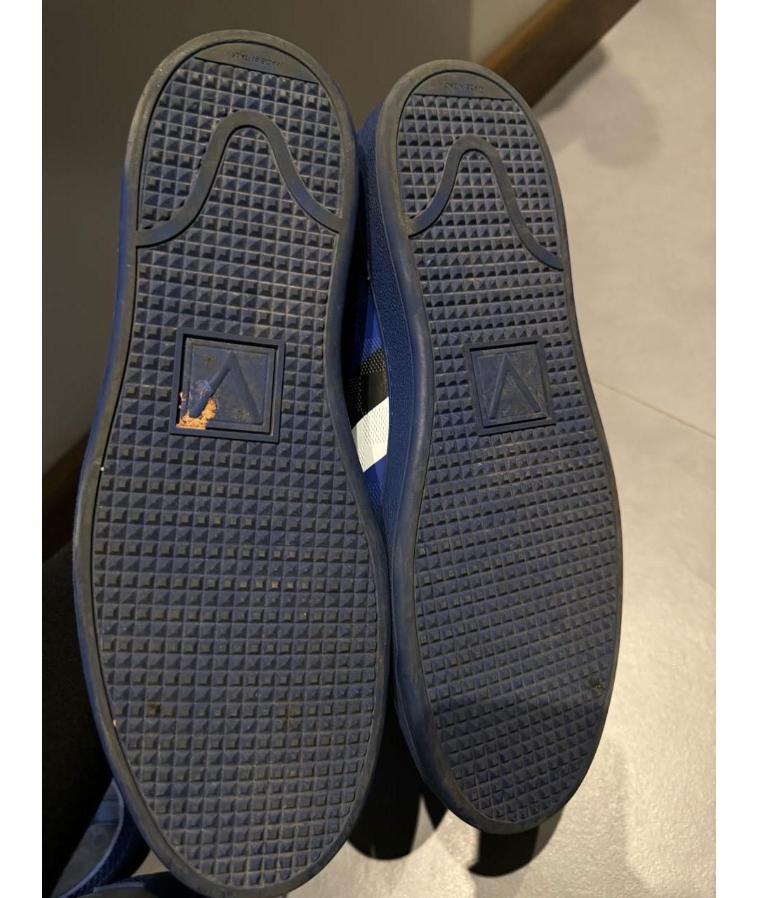 LOUIS VUITTON PRE-OWNED Синие низкие кроссовки / кеды из лакированной кожи, фото 7