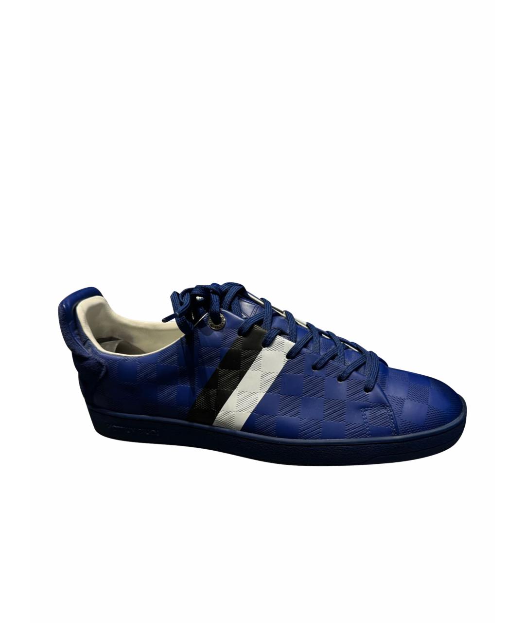 LOUIS VUITTON PRE-OWNED Синие низкие кроссовки / кеды из лакированной кожи, фото 1
