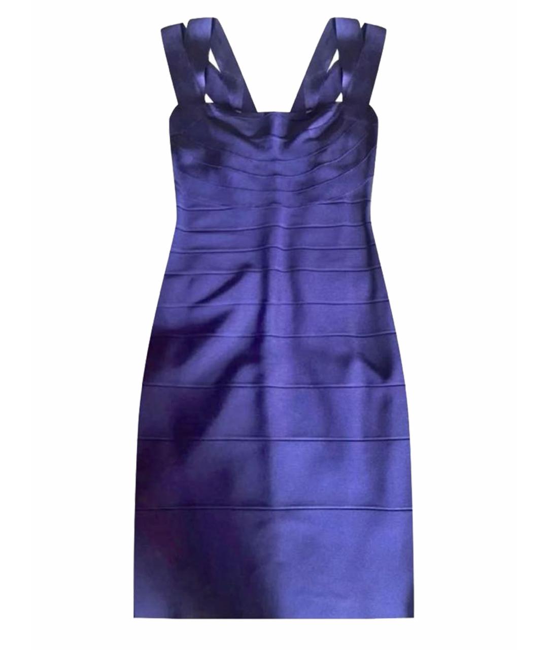 HERVE LEGER Фиолетовое коктейльное платье, фото 1