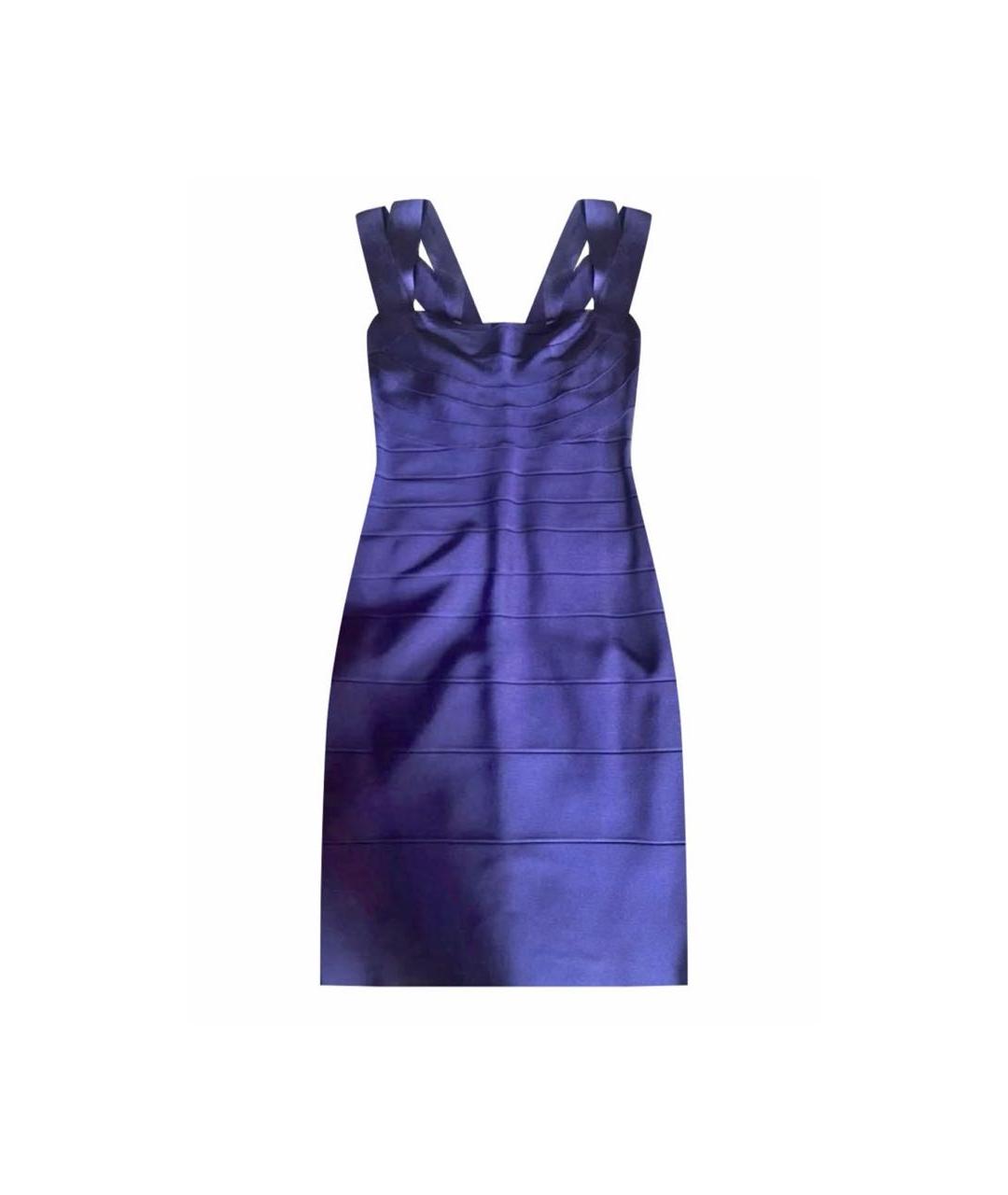 HERVE LEGER Фиолетовое коктейльное платье, фото 4