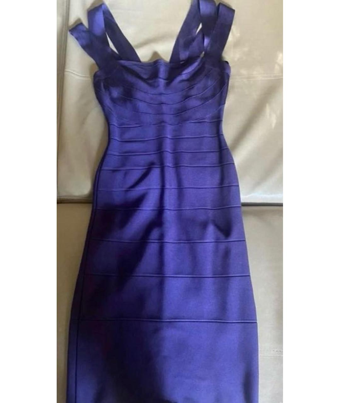 HERVE LEGER Фиолетовое коктейльное платье, фото 2
