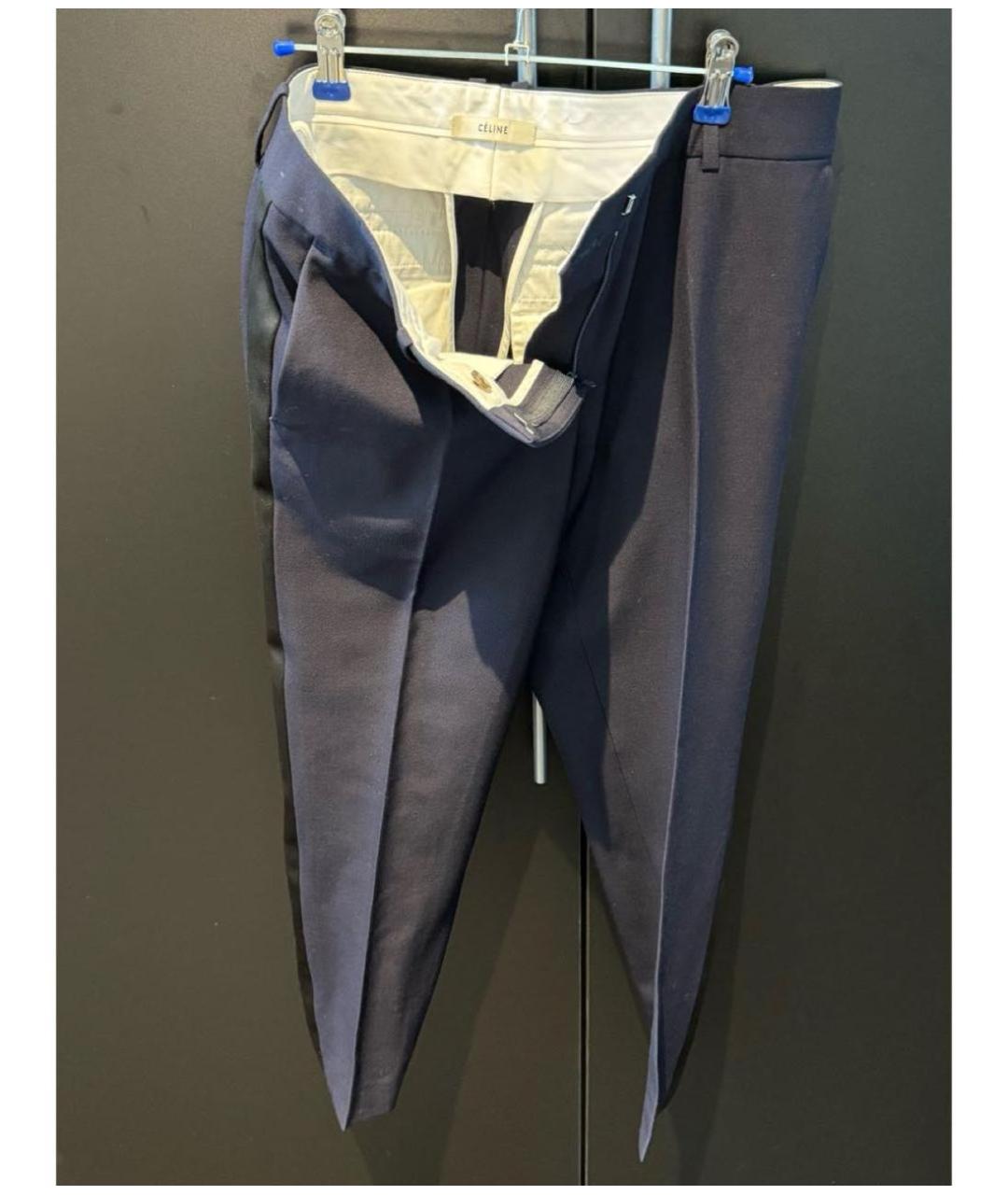CELINE PRE-OWNED Темно-синие прямые брюки, фото 3