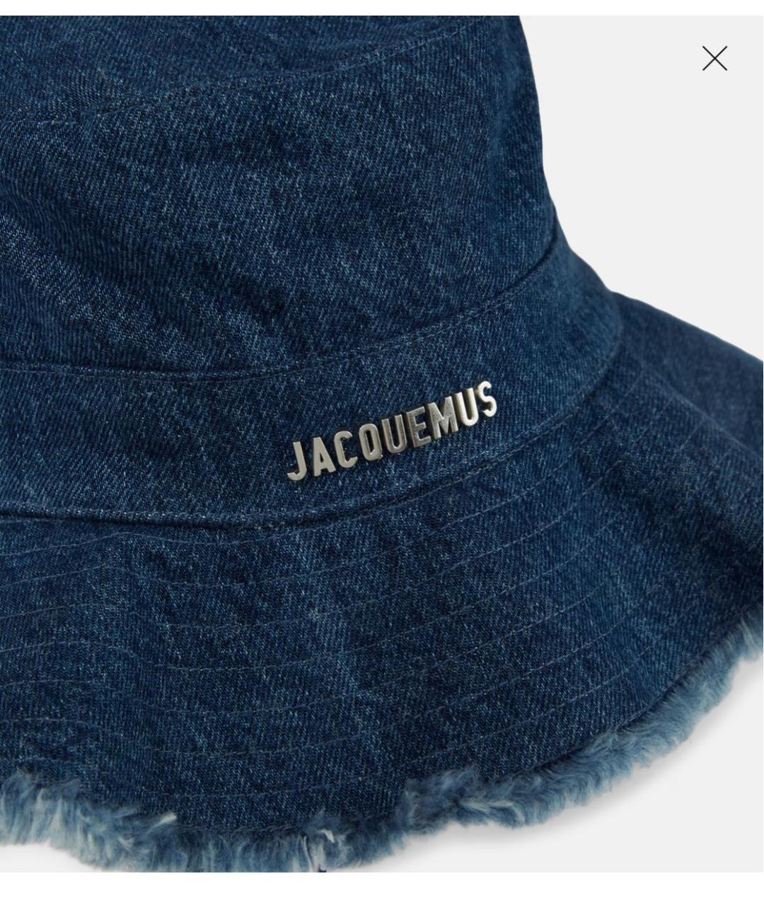 JACQUEMUS Темно-синяя хлопковая панама, фото 5