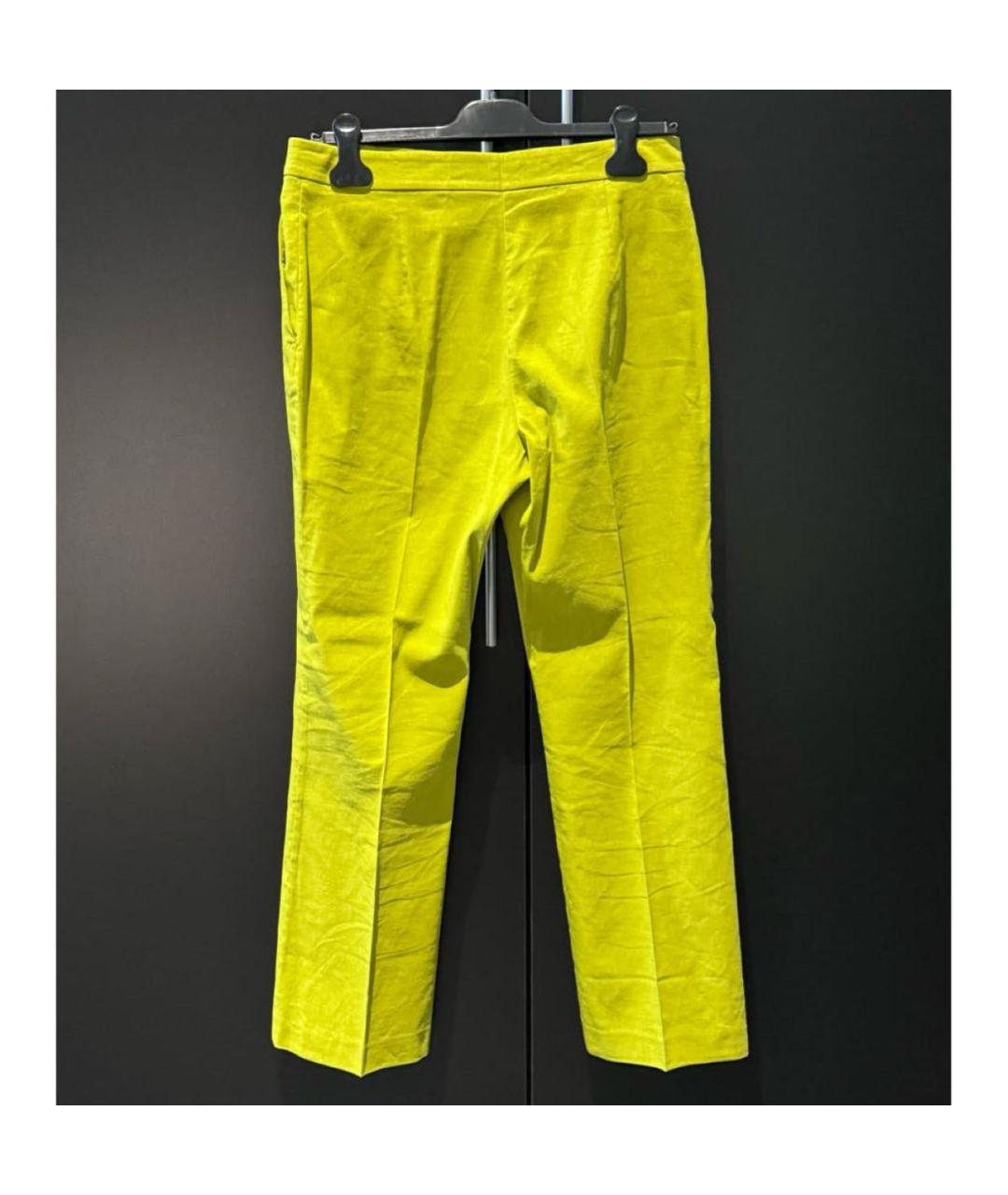 PINKO Желтые льняные прямые брюки, фото 3