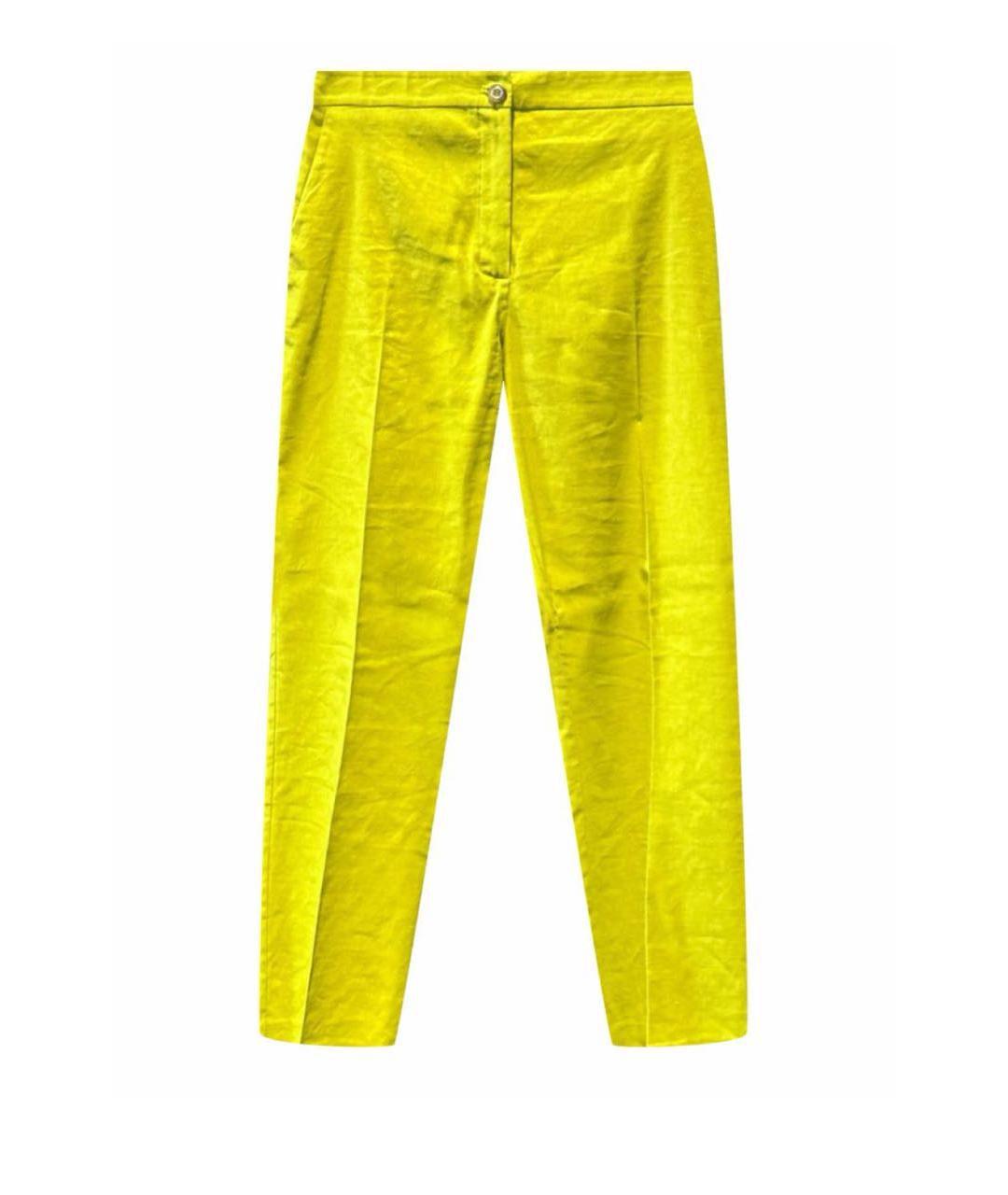 PINKO Желтые льняные прямые брюки, фото 1