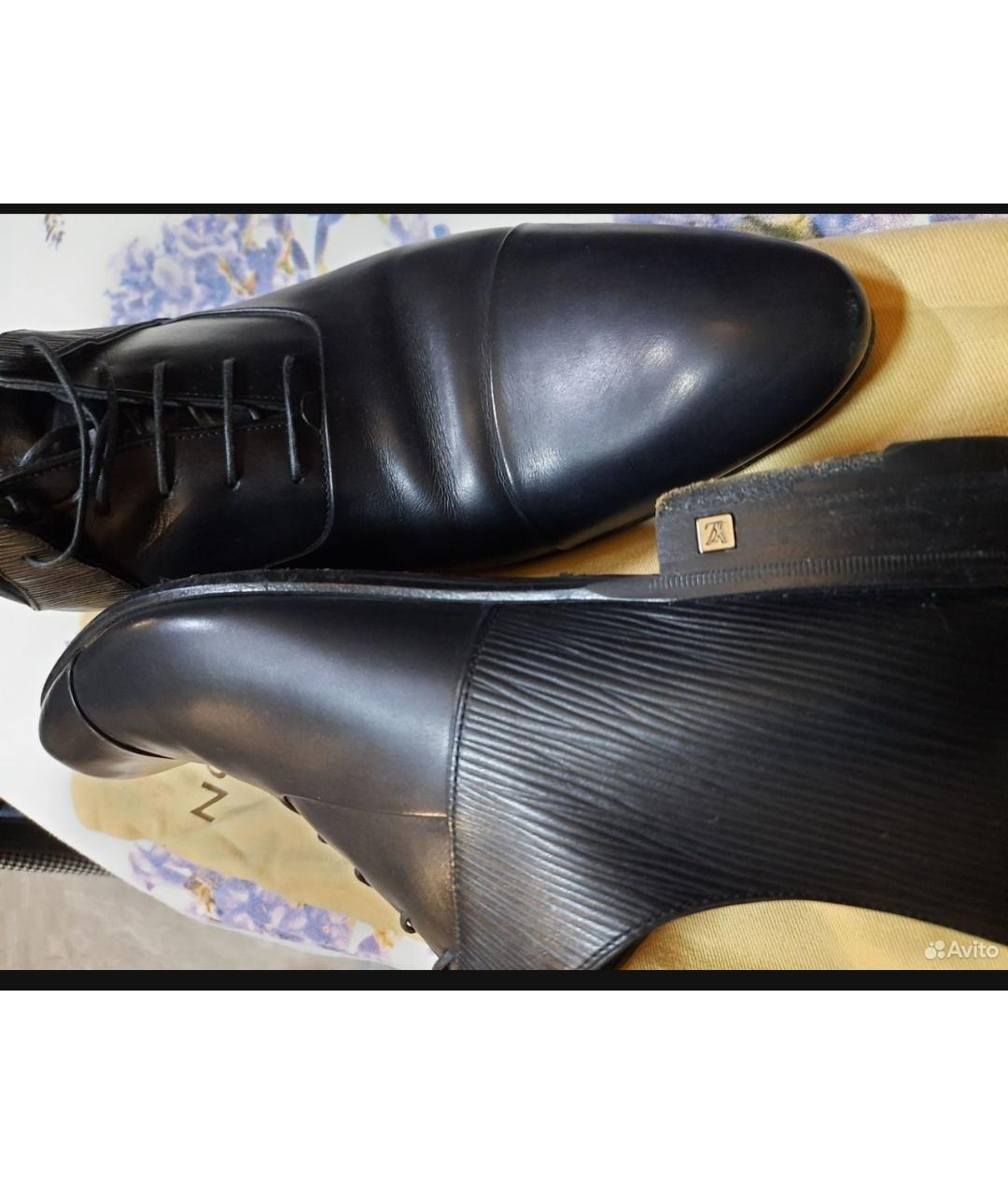 LOUIS VUITTON Черные кожаные туфли, фото 3