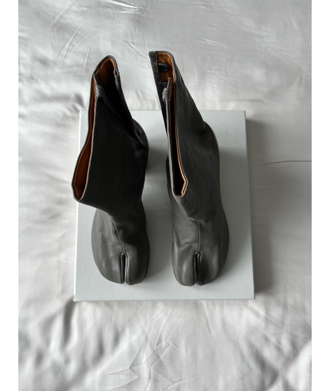 MAISON MARGIELA Серые кожаные ботильоны, фото 2