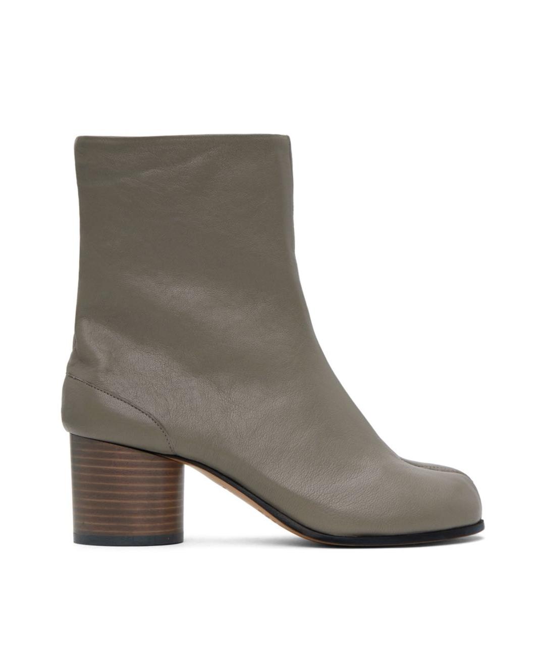 MAISON MARGIELA Серые кожаные ботильоны, фото 6