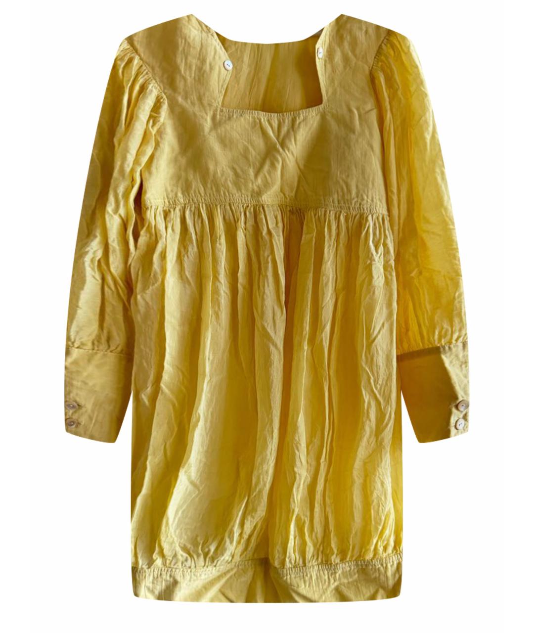 STELLA MCCARTNEY Желтое шелковое повседневное платье, фото 1