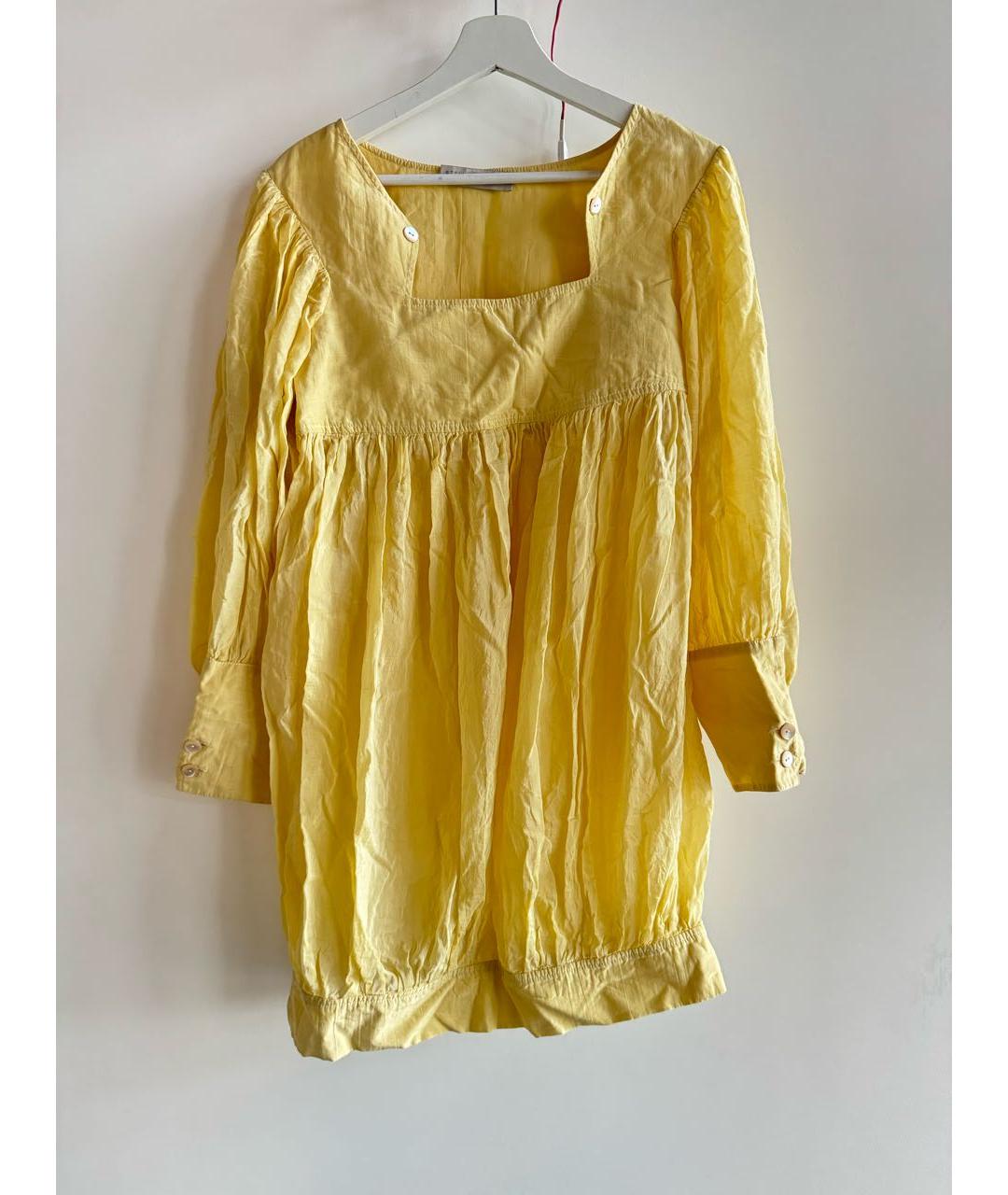 STELLA MCCARTNEY Желтое шелковое повседневное платье, фото 7