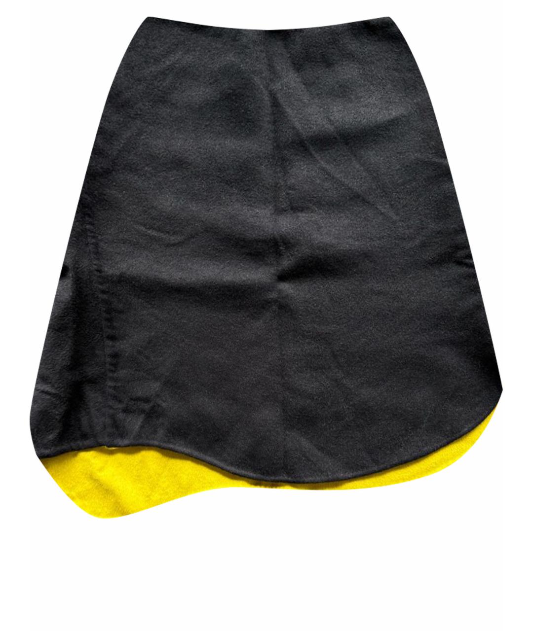 JIL SANDER Черная шерстяная юбка миди, фото 1