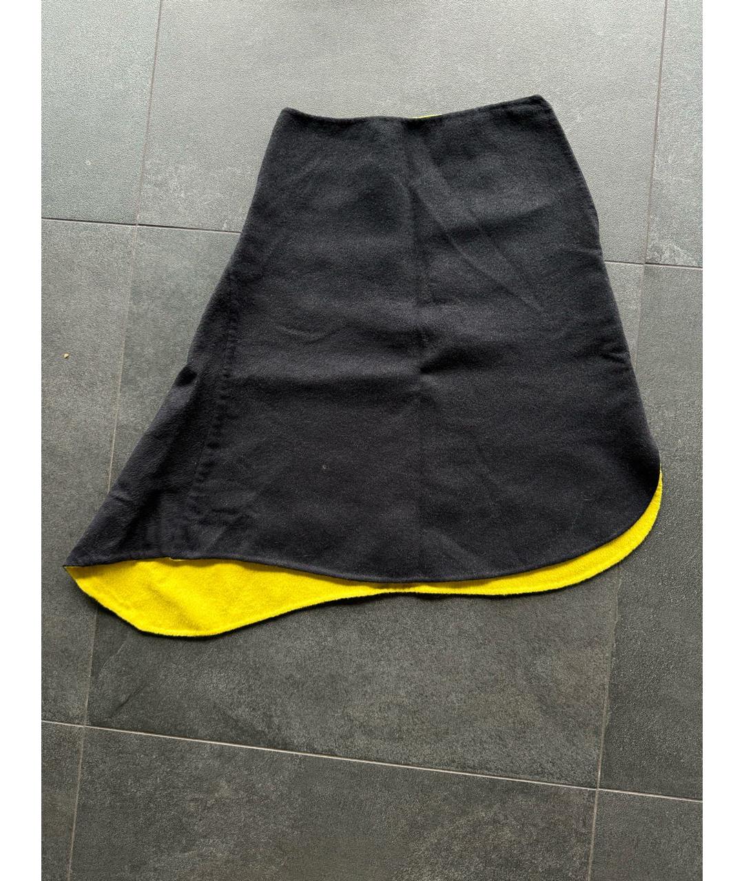 JIL SANDER Черная шерстяная юбка миди, фото 4