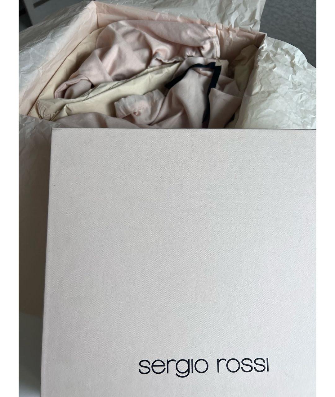 SERGIO ROSSI Бежевые кожаные босоножки, фото 5