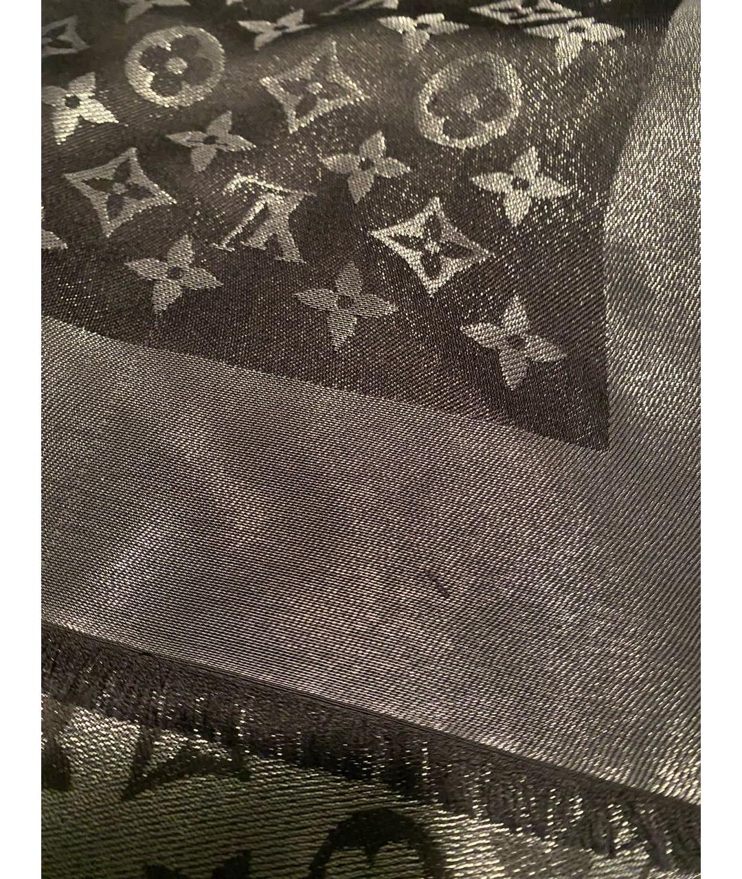 LOUIS VUITTON PRE-OWNED Черный шелковый платок, фото 7