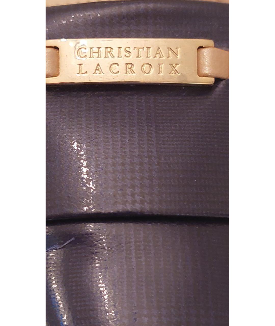 CHRISTIAN LACROIX Хаки кожаные туфли, фото 9