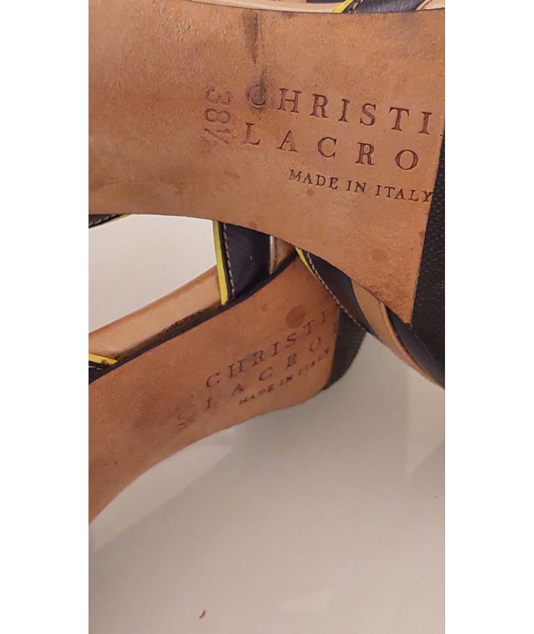 CHRISTIAN LACROIX Хаки кожаные туфли, фото 5