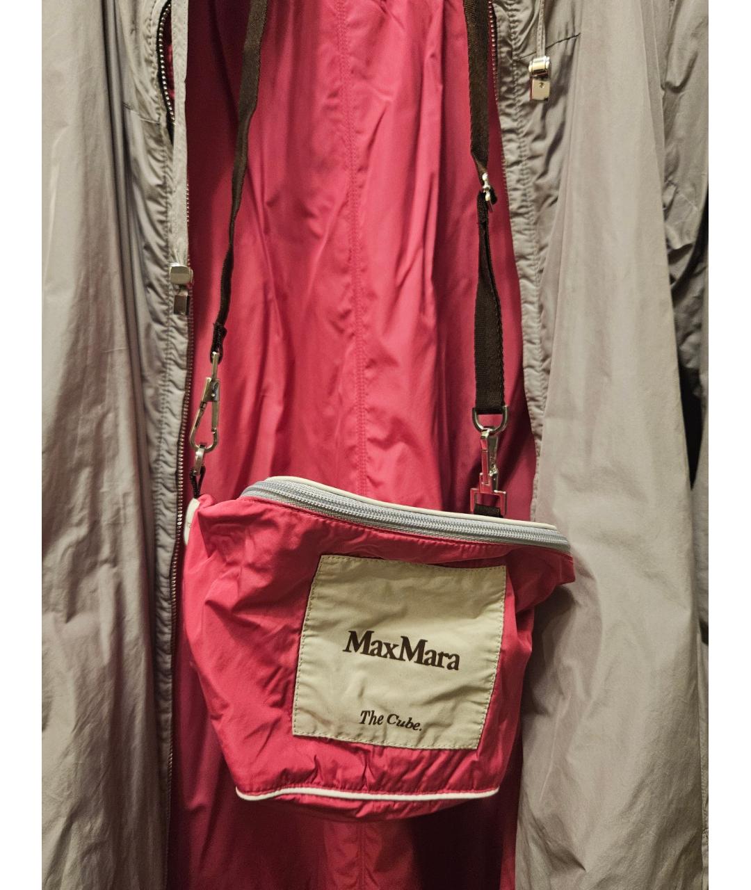 MAX MARA Розовый полиэстеровый тренч/плащ, фото 6