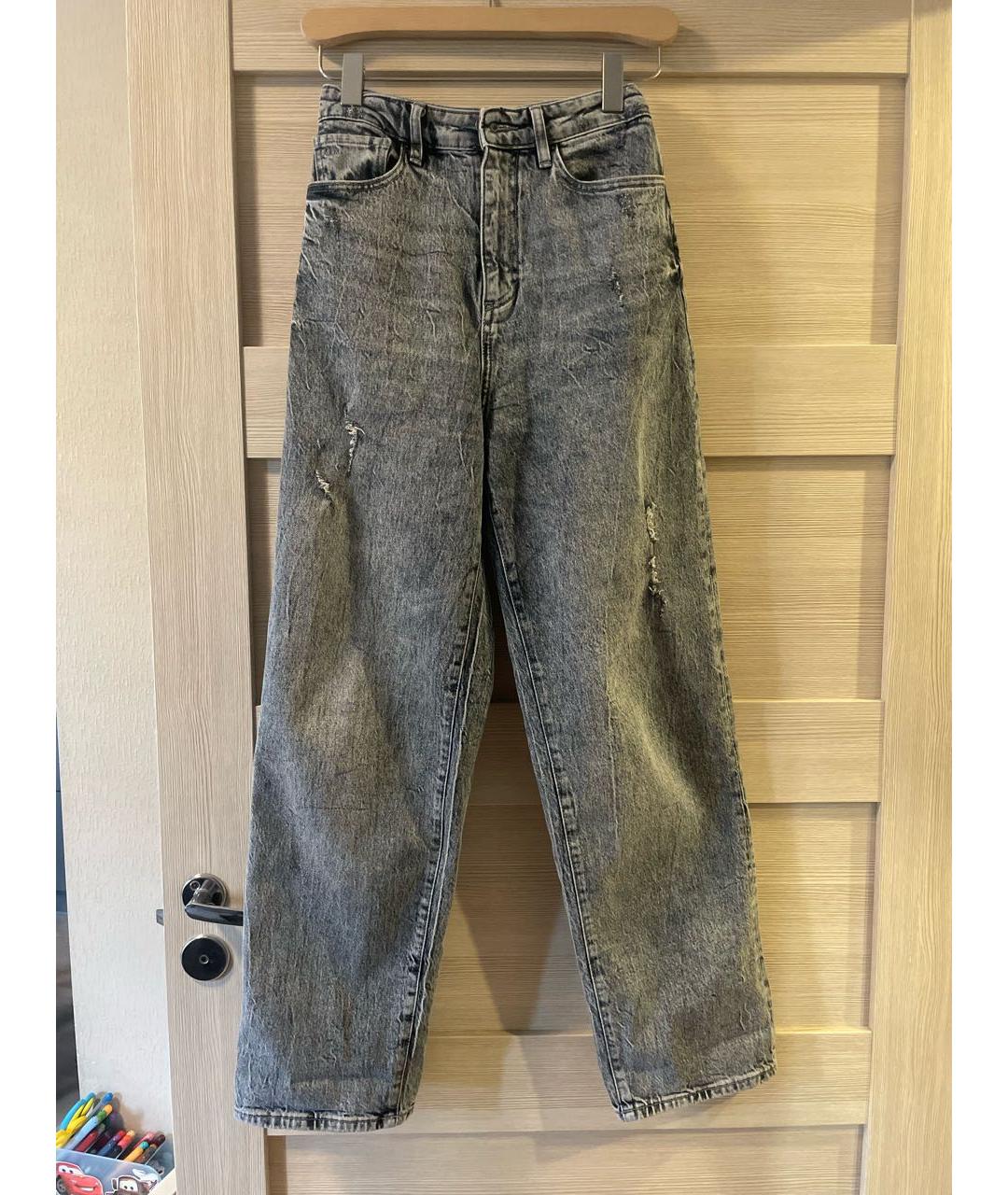ARMANI EXCHANGE Серые хлопко-эластановые прямые джинсы, фото 6
