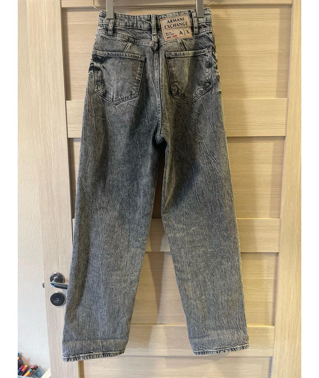 ARMANI EXCHANGE Серые хлопко-эластановые прямые джинсы, фото 2