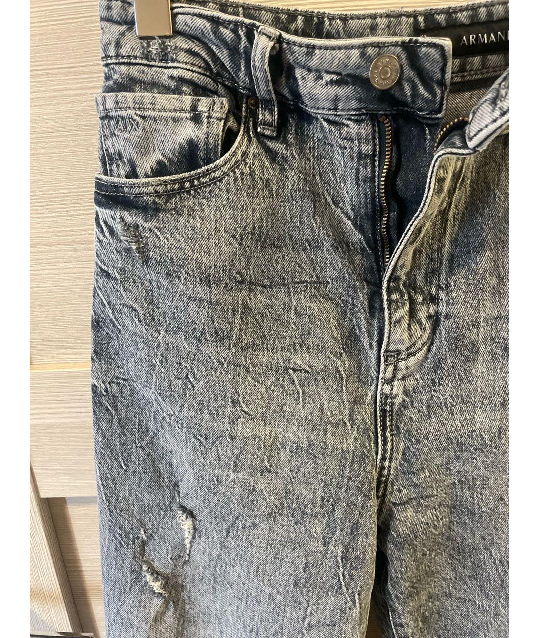 ARMANI EXCHANGE Серые хлопко-эластановые прямые джинсы, фото 4