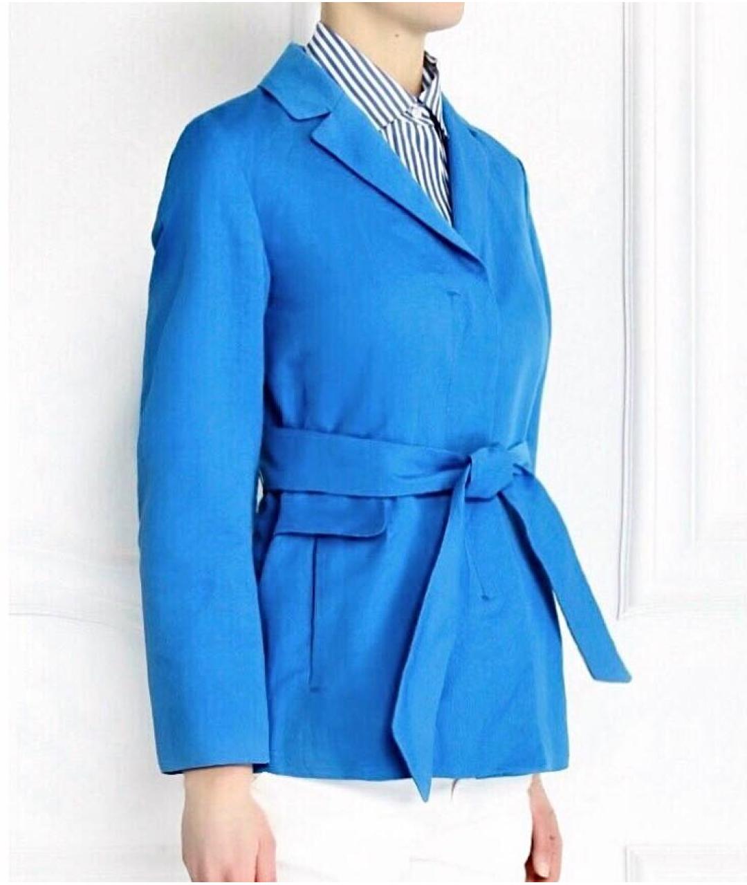 'S MAX MARA Синий хлопковый жакет/пиджак, фото 2