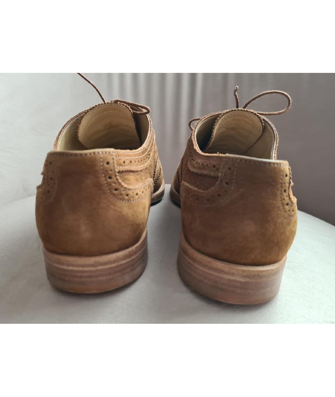 LOUIS VUITTON PRE-OWNED Коричневые замшевые низкие ботинки, фото 4
