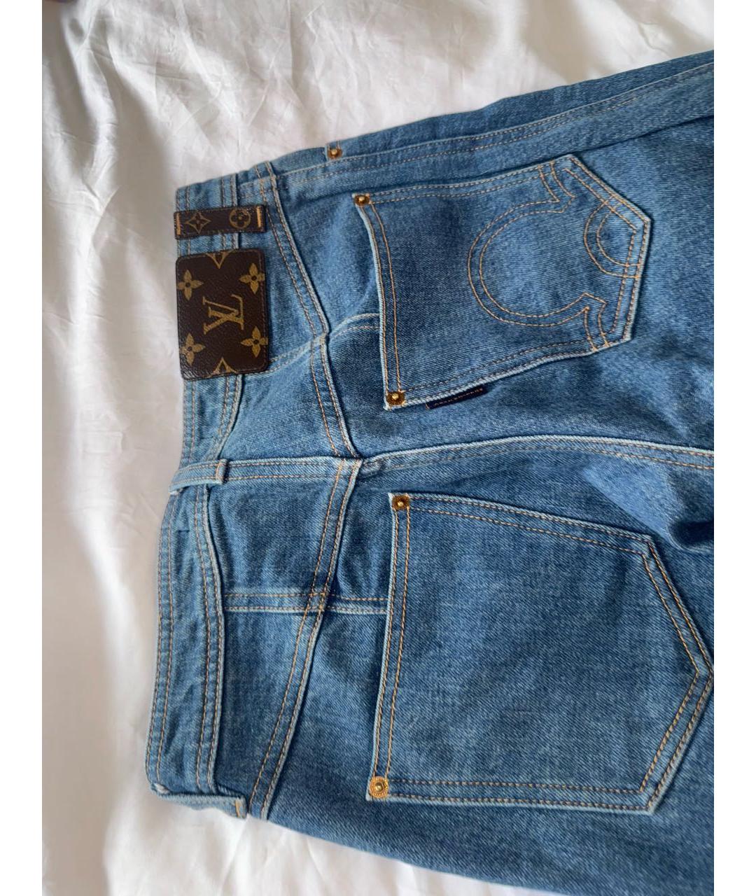 LOUIS VUITTON PRE-OWNED Синие хлопко-эластановые джинсы скинни, фото 3