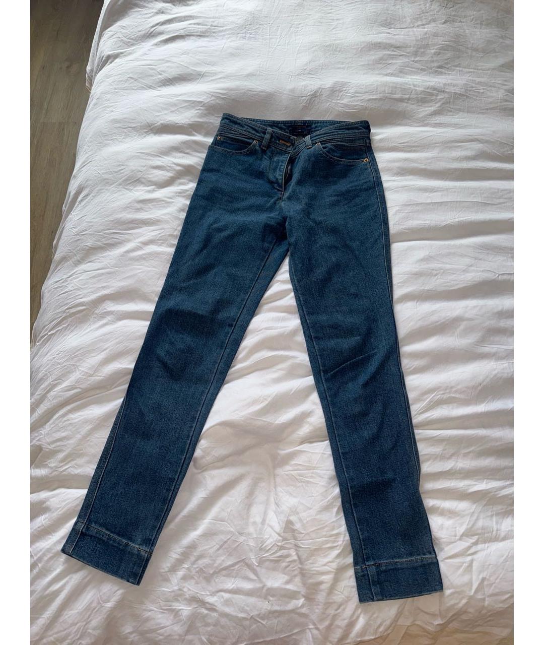 LOUIS VUITTON PRE-OWNED Синие хлопко-эластановые джинсы скинни, фото 5