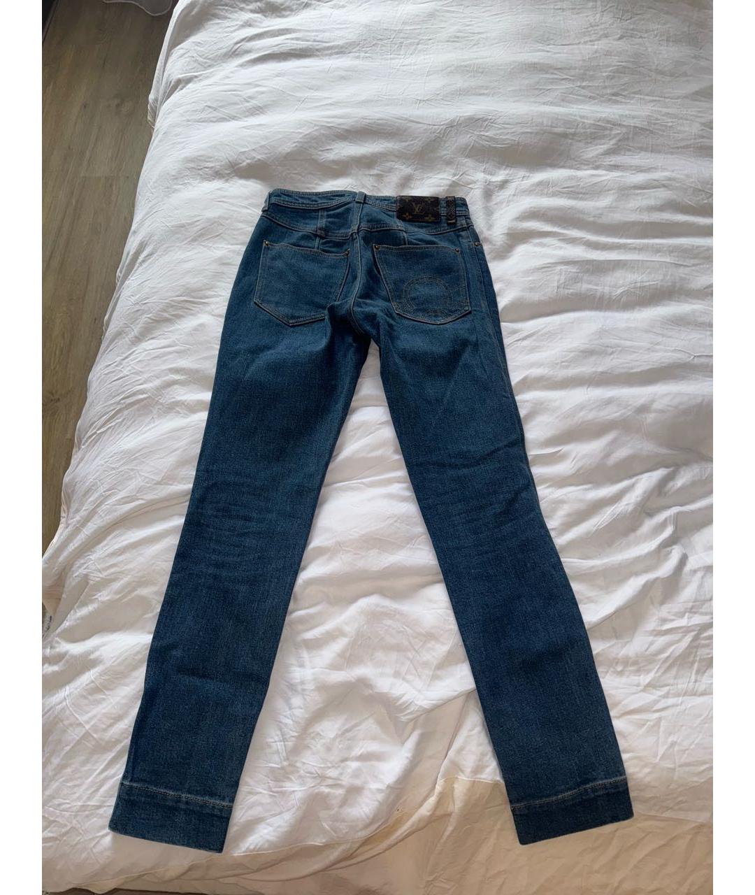 LOUIS VUITTON PRE-OWNED Синие хлопко-эластановые джинсы скинни, фото 2