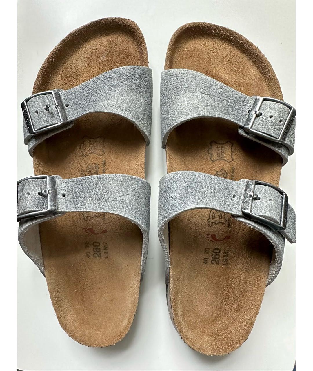 BIRKENSTOCK Серые кожаные сандалии, фото 2