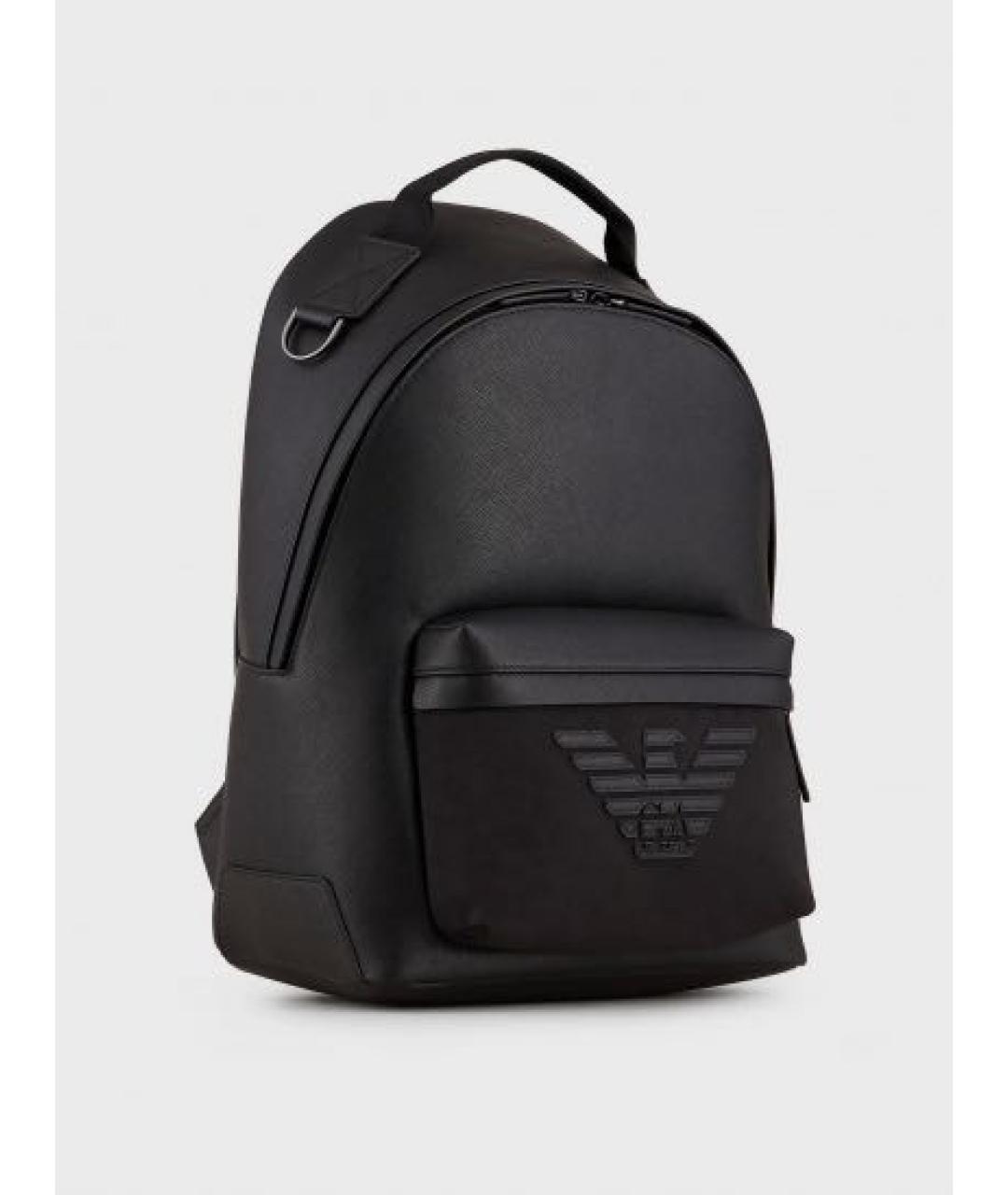 EMPORIO ARMANI Черный рюкзак из искусственной кожи, фото 2