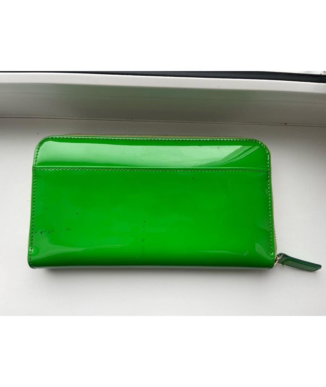 DOLCE&GABBANA Зеленый кошелек из лакированной кожи, фото 2