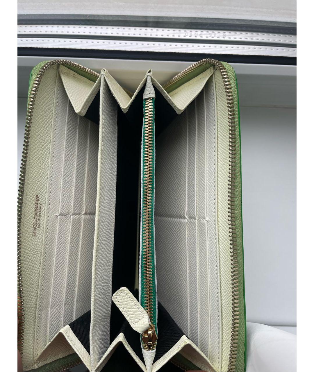 DOLCE&GABBANA Зеленый кошелек из лакированной кожи, фото 3