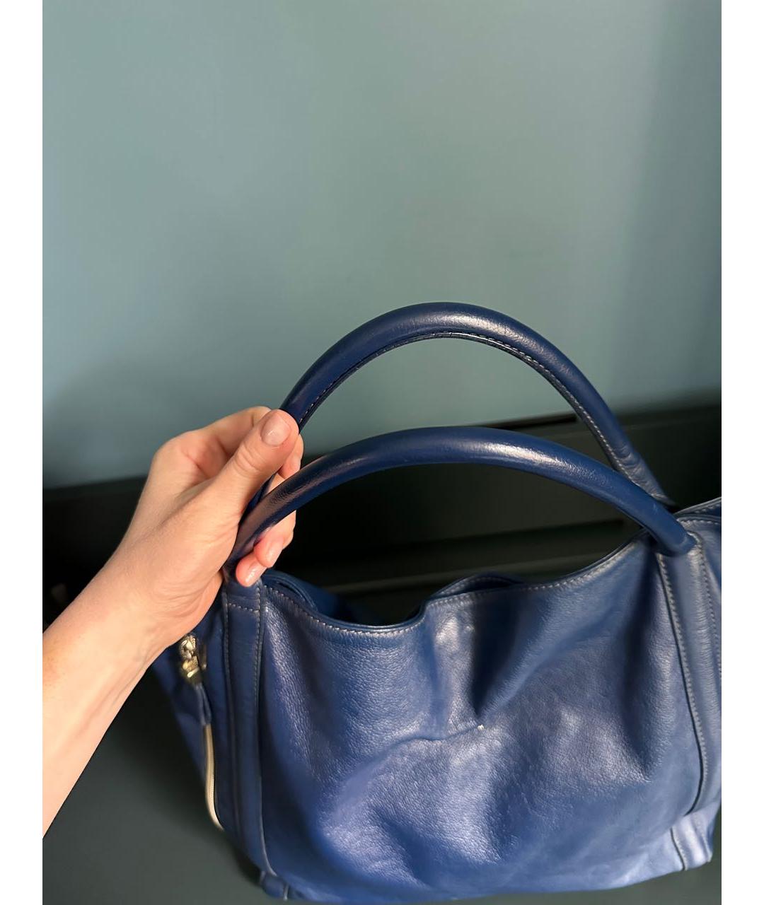 SEE BY CHLOE Синяя кожаная сумка тоут, фото 7