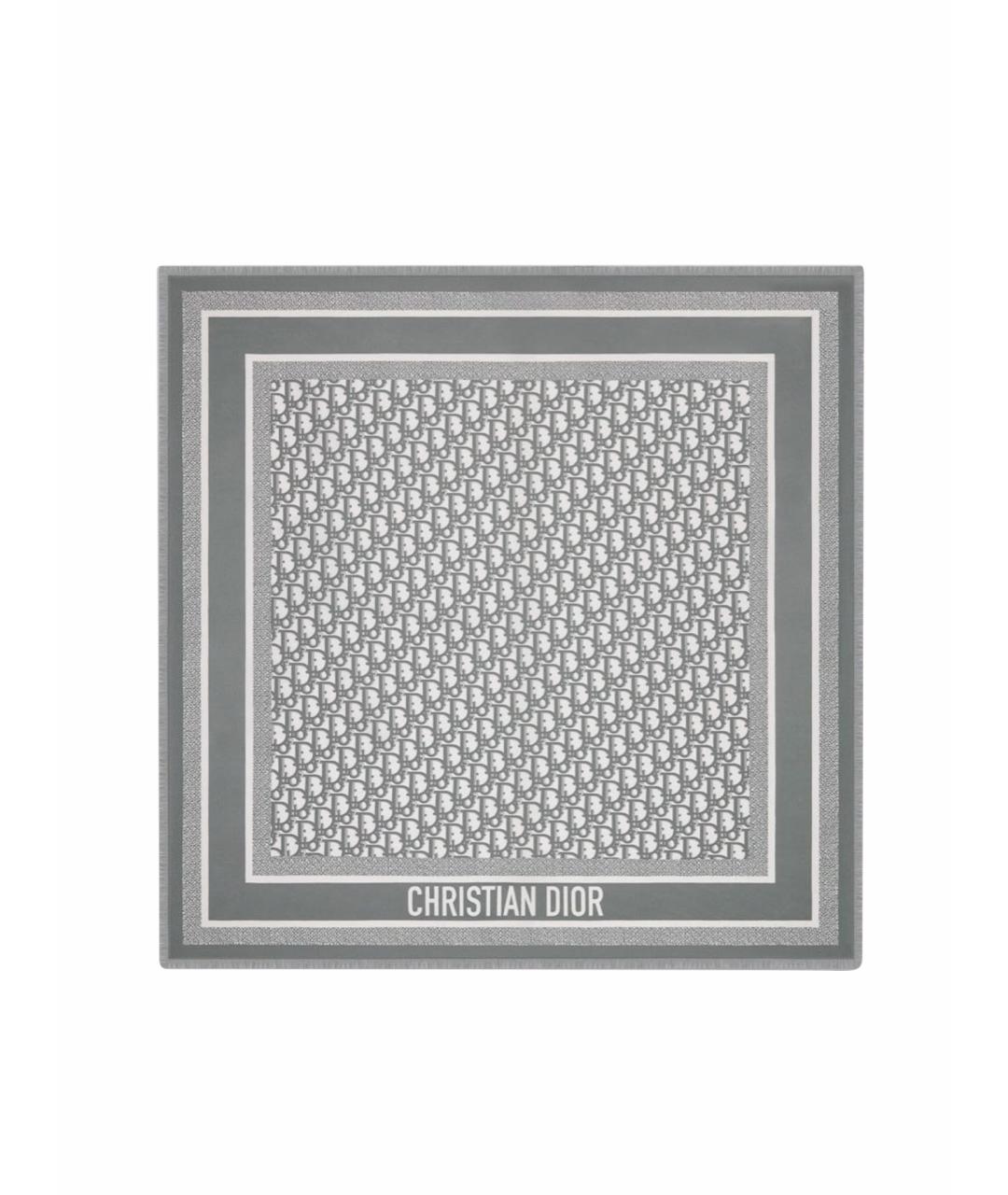 CHRISTIAN DIOR PRE-OWNED Серый шелковый платок, фото 1