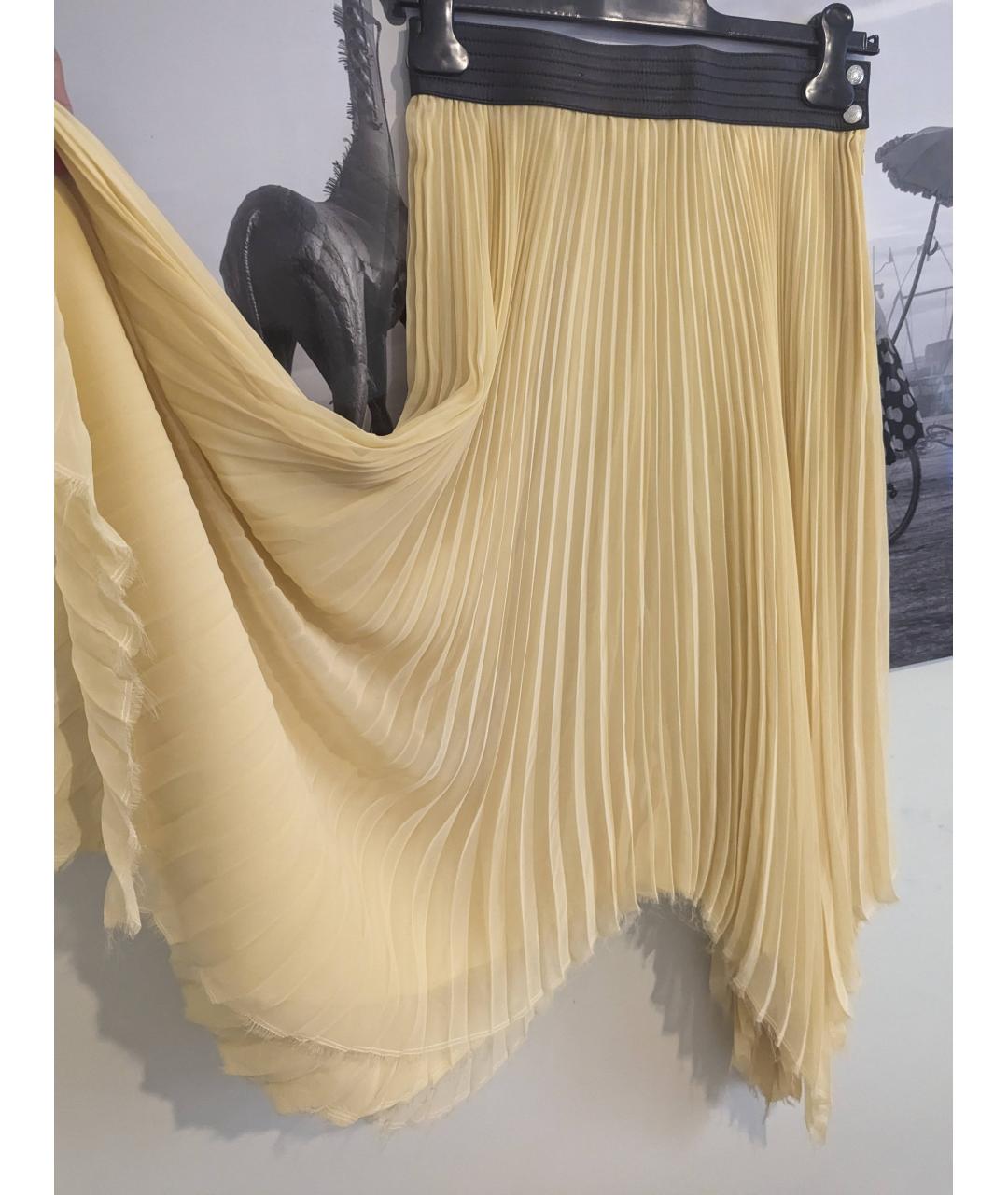 LOEWE Желтая шелковая юбка миди, фото 5